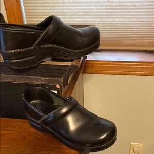 Dansko Black Professional Mules with Leather Finish